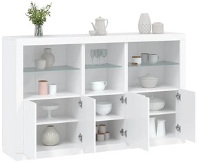Aparador com luzes LED 162x37x100 cm branco