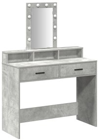 Mesa de Maquilhagem vidaXL com Luzes LED Cinza Claro 100x41x140 cm