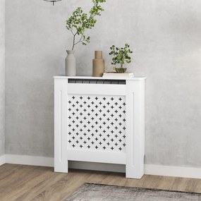 Cobertura de Radiador com Grelha Cruzada, 78 x 19 x 82 cm, Montagem de Parede, Branco