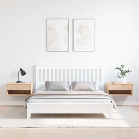 Mesa de Cabeceira Montada na Parede com gaveta 2 pcs Castanho