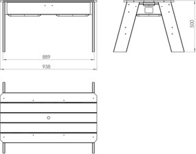 Mesa de piquenique para crianças cinzenta