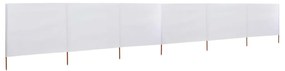 Para-vento com 6 painéis em tecido 800x160 cm cor areia branco