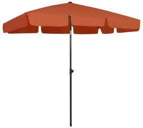 vidaXL Guarda-sol de praia 200x125 cm terracotta