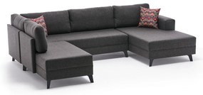 Sofá-Cama de Canto Efsun – Antracite – 300 x 78 x 202 cm