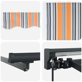 Toldo Retrátil Manual Azul Marinho 350x250 cm