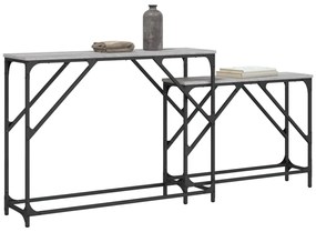 Mesas consola de encastrar 2 pcs deriv. madeira cinzento sonoma