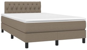 Cama box spring colchão/LED 120x200cm tecido cinza-acastanhado