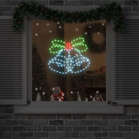 vidaXL Campainha de Natal com 144 LEDs Multicolor 57 x 47,5 cm PVC