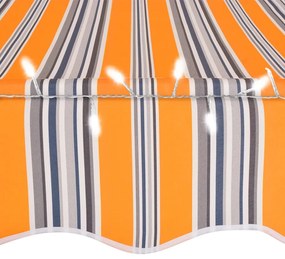Toldo retrátil manual com LED 100 cm amarelo e azul