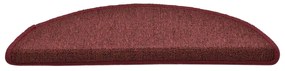 Tapete/carpete para degraus 15 pcs 56x17x3 cm vermelho