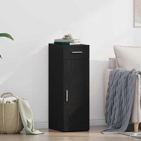 vidaXL Buffet com gaveta Carvalho Preto 30 x 42,5 x 93 cm