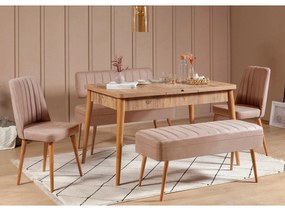 Conjunto de Mesa de Jantar Extensível e Cadeiras Vina – Pinho Atlântic