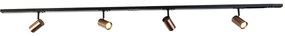 Sistema de trilhos moderno monofásico com 4 trilhos GU10 Wi-Fi bronze escuro - Jeana
