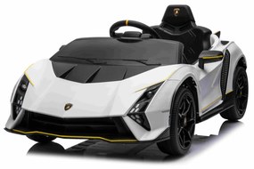 Carro elétrico para Crianças 12v 4X4 Lamborghini Invencible, Rodas de EVA, Assento de couro Branco