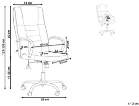 Cadeira de escritório com função de massagem em pele sintética preta GRANDEUR II Beliani