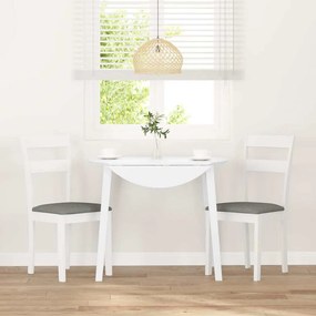 Cadeiras de jantar com almofadões 2 pcs madeira maciça branco