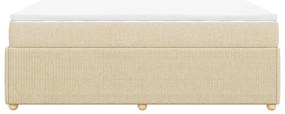 Cama com molas/colchão 140x190 cm tecido cor creme