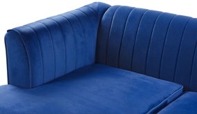 Sofá de canto em veludo azul marinho versão à direita TIMRA  Beliani