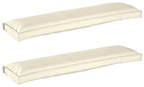vidaXL Conjunto de Almofadas para Palete 2 pcs Creme 150 x 40 x 8 cm