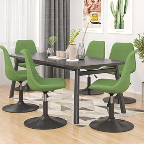 vidaXL Cadeiras de jantar giratórias 6 pcs veludo verde-claro