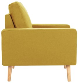 Poltrona em tecido amarelo