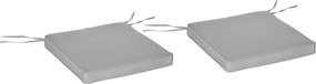Outsunny Conjunto de 2 Almofadas para Cadeira/Poltrona de Jardim Almofadas de Assento com Capas Removíveis Acolchoamento 5 cm Poliéster Cinza claro | Aosom Portugal