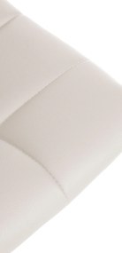 Banco de bar Jerry em couro sintético com estrutura preta 87-108,5 x 43 x 46,5 cm Branco