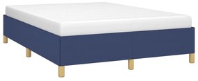 Estrutura de cama sem colchão 140x190 cm tecido azul