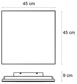 Painel LED Moderno Preto 44.5x44.5 cm c/ LED Dim to Warm - Akkie