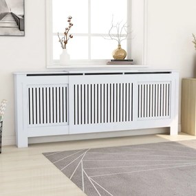 vidaXL Cobertura de radiador MDF 205 cm branco