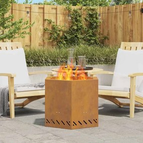 vidaXL Fogueira Sem Fumaça Castanho 58 x 58 x 51 cm Aço Corten