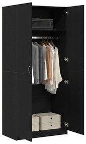 Guarda-roupa vidaXL Carvalho Preto 90x52x200 cm Madeira engenheirada