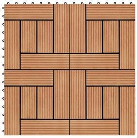 45027 vidaXL Ladrilhos de pavimento 11 pcs WPC 30x30 cm 1m² cor de teca