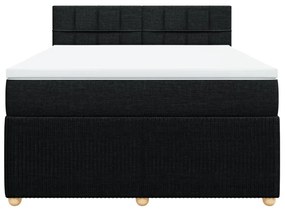 Cama com molas/colchão 140x190 cm tecido preto