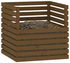 Caixote de compostagem 80x80x78 cm pinho maciço castanho mel