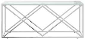 Mesa de centro 110x45x45 cm aço inoxidável e vidro