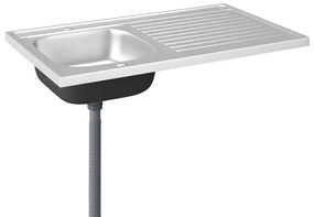 Lava-louça cozinha + escorredor aço inox prateado