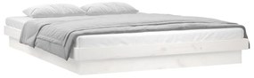 Estrutura de cama c/ LED 140x190 cm branco
