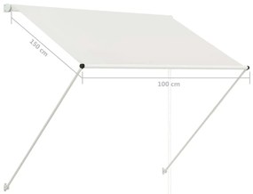 Toldo retrátil 100x150 cm creme