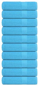 vidaXL Toalhas de mãos FROGN 10 pcs 50x100 cm 360 g/m² turquesa