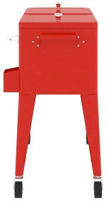 Carrinho refrigerador com rodas 92x43x89 cm vermelho