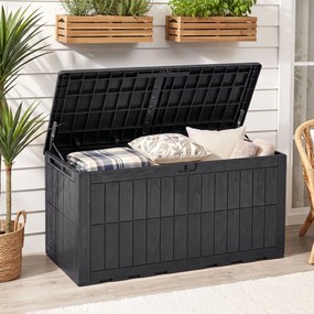 Baú de Arrumação de Exterior, 132 x 61 x 65 cm, Capacidade de 455 L, Preto