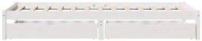 Cama sem colchão 75x190 cm madeira de pinho maciça branco