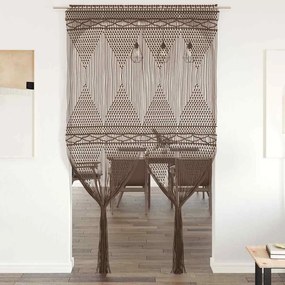 vidaXL Cortina em macramé 140x240 cm algodão cinzento-acastanhado