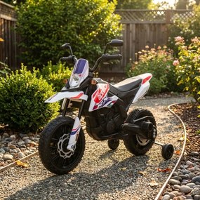 Mota elétrica para Crianças 12V Aprilia RX, Rodas Espuma EVA Branca