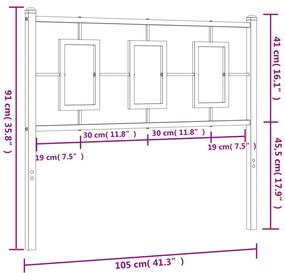 Cabeceira de cama 100 cm metal branco