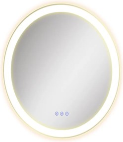 Espelho redondo para casa de banho 61 cm de diâmetro, espelho de parede com LED branco