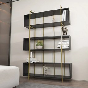 Estante Bruti – Antracite &amp; Ouro – 120x180x29,6 cm