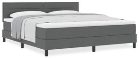 Cama Box com Colchão Cinza Escuro 180x200 cm Tecido