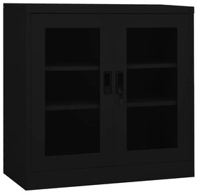vidaXL Armário de escritório 90x40x90 cm aço preto